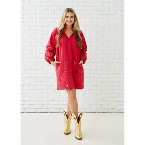 NEW CARYN LAWN celia sparkle mini dress in cranberry